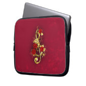 Golden Treble Cleve mit Rose Blume Laptopschutzhülle (Vorderseite Links)