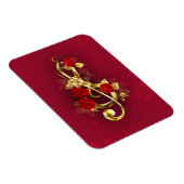Golden Treble Cleve mit Rose Blume Magnet (Rechte Seite)