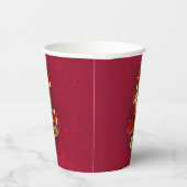 Golden Treble Cleve mit Rose Blume Pappbecher (Rechts)
