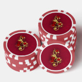 Golden Treble Cleve mit Rose Blume Pokerchips (Stapel)