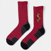 Golden Treble Cleve mit Rose Blume Socken (Links)