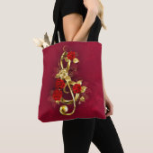 Golden Treble Cleve mit Rose Blume Tasche (Von Nahem)