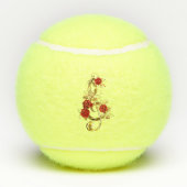 Golden Treble Cleve mit Rose Blume Tennisbälle (Rückseite)