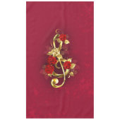 Golden Treble Cleve mit Rose Blume Tischdecke (Vorderseite)