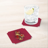 Golden Treble Cleve mit Rose Blume Untersetzer (Vor Ort)