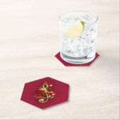 Golden Treble Cleve mit Rose Blume Untersetzer (Vor Ort)