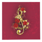 Golden Treble Cleve mit Rose Blume Würfel (Rechts)