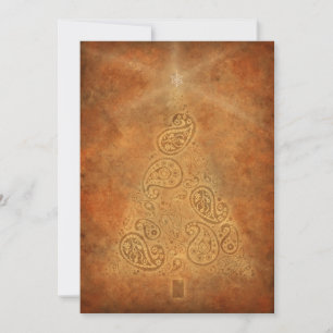 Golden Tree Holiday Card mit Paisley Tree Feiertagskarte