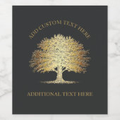 Golden Tree of Life (Oak Tree) Weinetikett (Einzelnes Label)