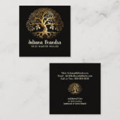 Golden Tree of Life Square Business Card Quadratische Visitenkarte (Vorne/Hinten)