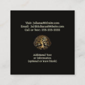 Golden Tree of Life Square Business Card Quadratische Visitenkarte (Rückseite)