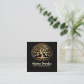 Golden Tree of Life Square Business Card Quadratische Visitenkarte (Stehend Vorderseite)