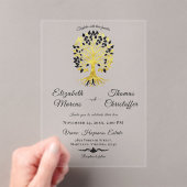 Golden Tree of Life Timeless Sophisticated Wedding Acryleinladungen (Insitu (Handheld))