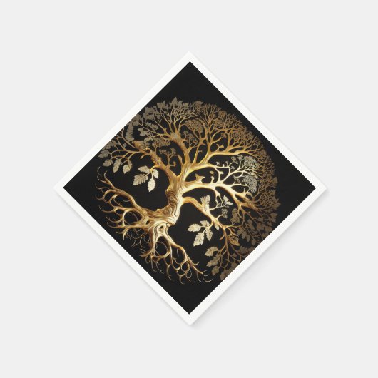 Golden Tree of Life Yggdrasil Serviette (Ecke)