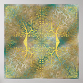 Golden Tree Reflektion Poster (Vorne)
