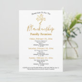 Golden Tree Schwarz-weiß 3-tägige Wiedersehen Einladung (Stehend Vorderseite)