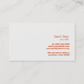 Golden Tree Simple Orange Visitenkarte (Rückseite)