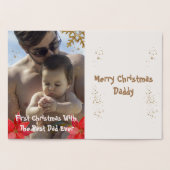 Golden Tree Star 1. Weihnachtsfeier Bestes Vater F Folienkarte (Innenseite)