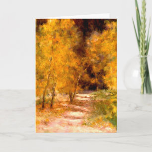 Golden Trees Artistic Blank Grußkarte Oktober Karte