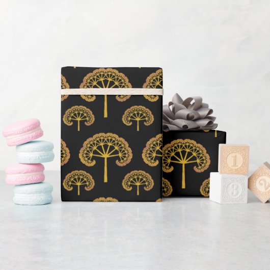 Golden Trees Wrapping Paper Geschenkpapier (Babyparty)