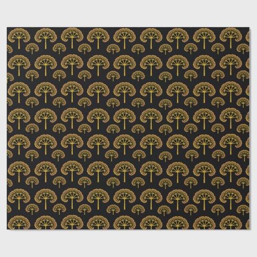 Golden Trees Wrapping Paper Geschenkpapier (Flach)
