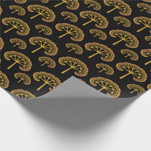 Golden Trees Wrapping Paper Geschenkpapier (Ecke)
