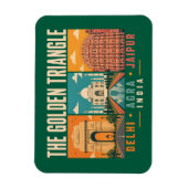 Golden Triangle India Illustration Vintage Magnet (Vertikal)