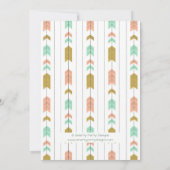 Golden Tribal Arrow Baby Einladung (Rückseite)