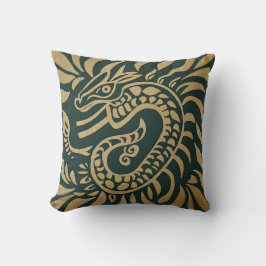 Golden Tribal Dragon Pillow Kissen