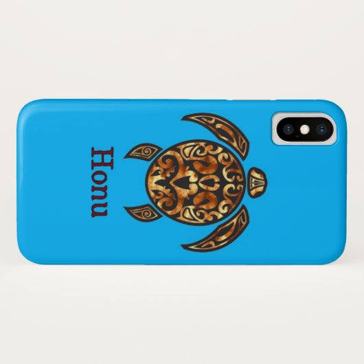 Golden Tribal Hawaiian Sea Turtle Case-Mate iPhone Hülle (Rückseite (Horizontal))
