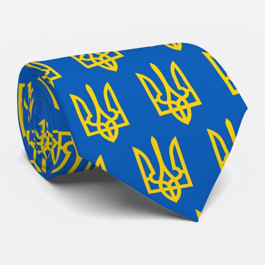 Golden Trident of Ukraine Blue Krawatte (Gerollt)