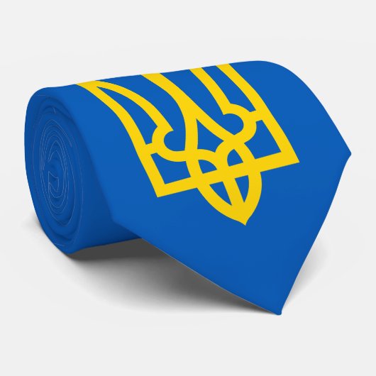 Golden Trident of Ukraine Blue Krawatte (Gerollt)