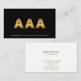 Golden Triple A | Investment Grade Bonds | Schwarz Visitenkarte