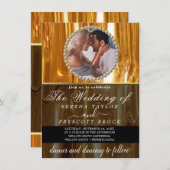 Golden Tropfens Custom Foto Hochzeit Einladung (Vorne/Hinten)