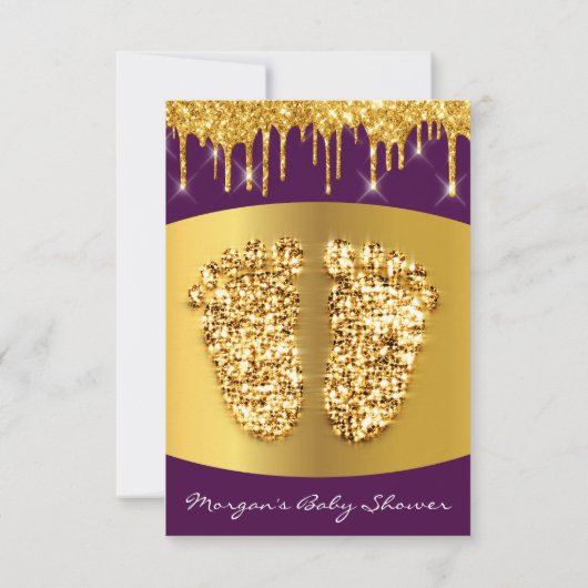 Golden Tropfens Royal Baby Dusche Frische Pasta ma Einladung (Rückseite)