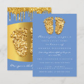 Golden Tropfens Royal Blue Baby Dusche Fee Boy Einladung (Vorne/Hinten)