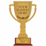 Golden Trophy Award - Bildhauerei Freistehende Fotoskulptur<br><div class="desc">Personalisieren Sie diese goldene Auszeichnung für jeden Anlass. Personalisieren Sie mit Ihrem eigenen Sprichwort,  Name und Jahr.</div>