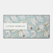 Golden Tropic Greenery Monogram Schreibtischunterlage (Vorderseite)