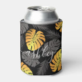 Golden Tropical Blätter Dosenkühler (Kanne Vorderseite)
