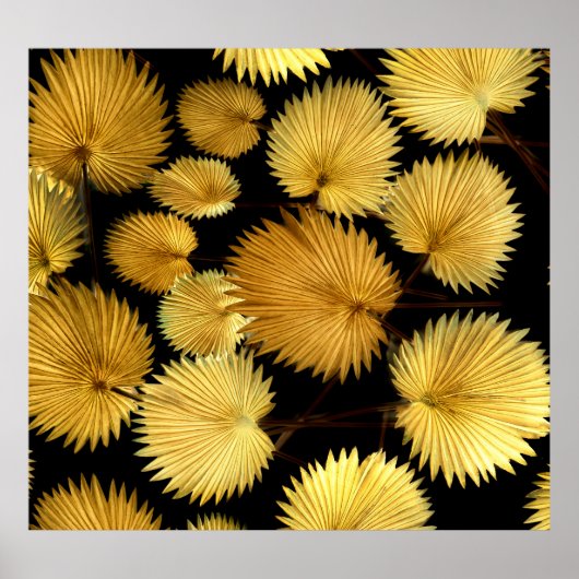 Golden Tropical Blätter: Licuala Elegance Poster (Vorne)