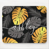 Golden Tropical Blätter Mousepad (Vorne)
