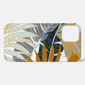 Golden Tropical Blätter Silhouette Case-Mate iPhone Hülle (Rückseite (Horizontal))