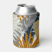 Golden Tropical Blätter Silhouette Dosenkühler (Kanne Vorderseite)