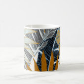 Golden Tropical Blätter Silhouette Kaffeetasse (Mittel)