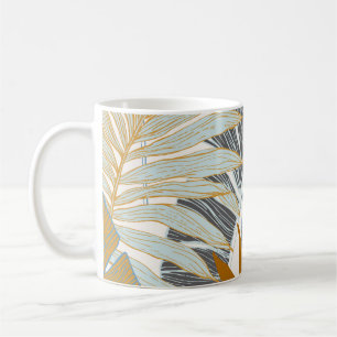 Golden Tropical Blätter Silhouette Kaffeetasse