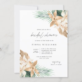 Golden Tropical Blume Bridal Dusche Einladung