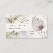 Golden Tropical Floral Watercolor Business Card Visitenkarte (Vorderseite)