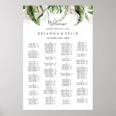 Golden Tropical Greenertical Alphabetical Seating  Poster (Vorne)