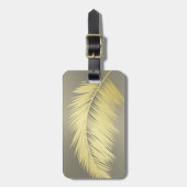 Golden Tropical Palm Blätter Gepäckanhänger (Vorderseite vertikal)