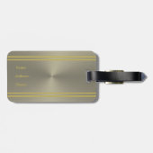 Golden Tropical Palm Blätter Gepäckanhänger (Rückseite horizontal)